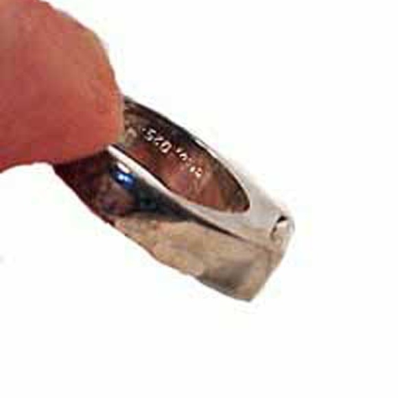 3 ct CLEAR CUBIC ZIRCONIA RING, Sz 7, STERLING SILVER, SOLITAIRE BEZEL SET, - Picture 3 of 5